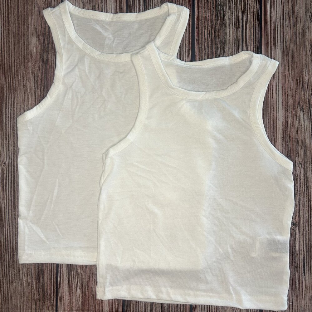 2Pcs Kids Round Neck Tank Tops